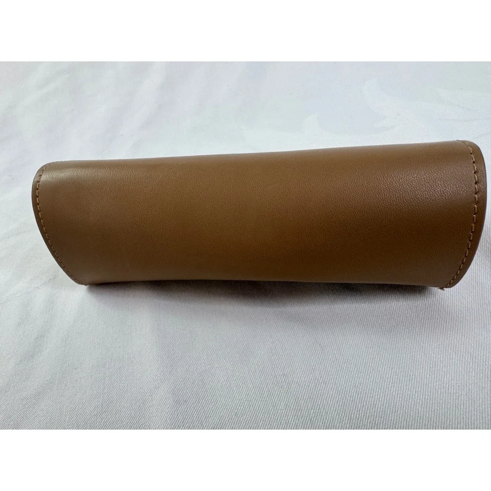 Burberry London England Tan Leather‎ Triangular Eyeglasses Sunglasses Case